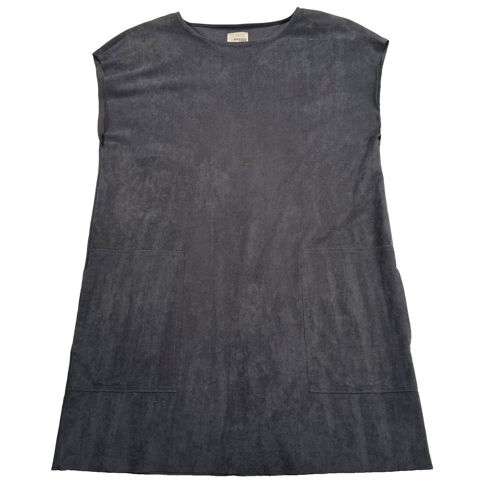Aritzia Wilfred Free Mini Dress Women Large Gray Nori Faux Suede Shirt Laganlook